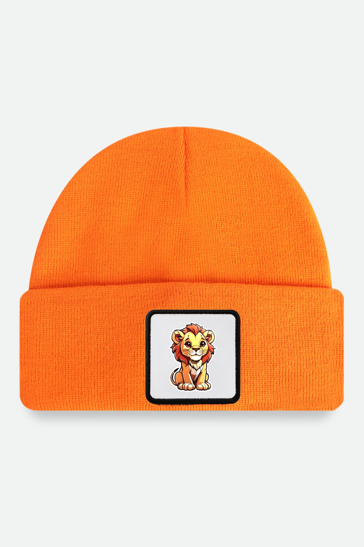 Orange Kids' Beanie with Lion Logo