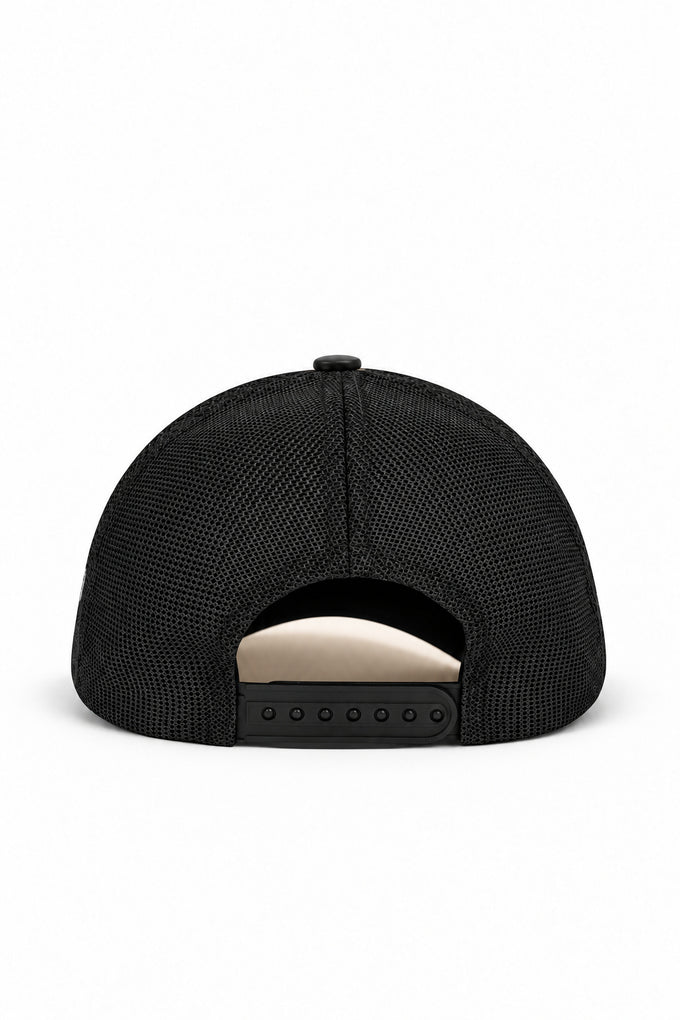 Beige-Black Trucker Cap with Number 7 Logo