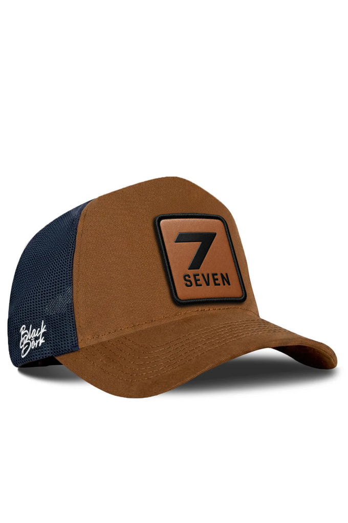 7  Numara Logolu Camel-Lacivert Trucker Şapka