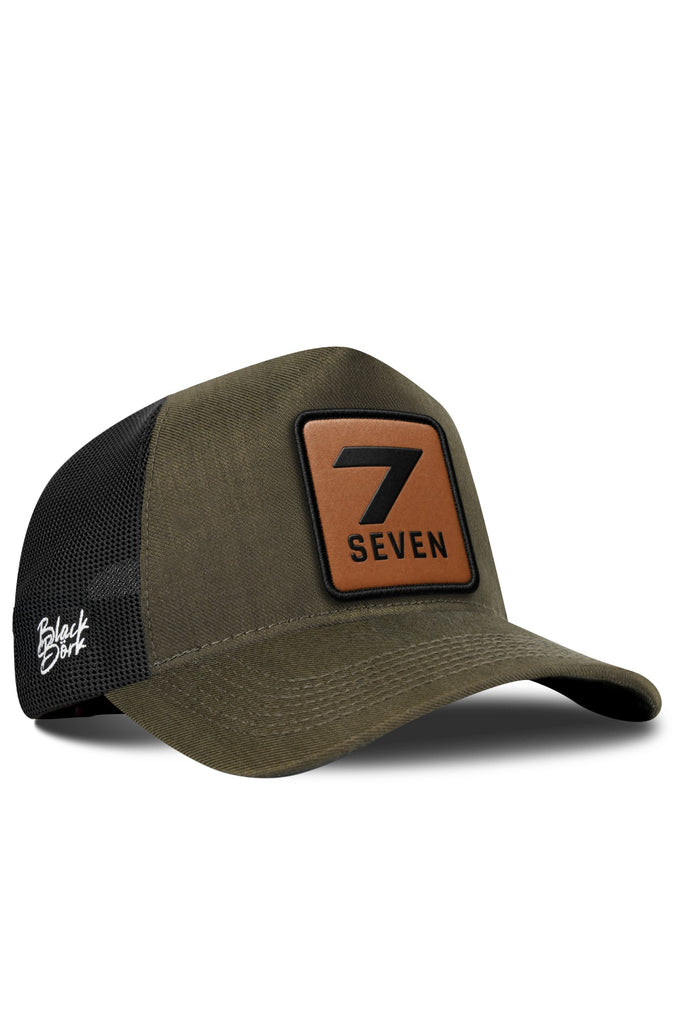 7 Number Logo Cordura Khaki-Black Trucker Cap