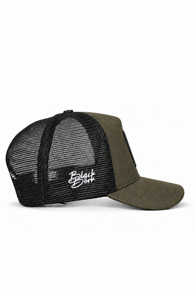 7 Number Logo Cordura Khaki-Black Trucker Cap