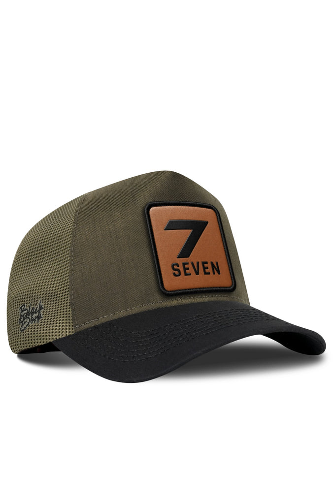 7 Number Logo Cordura Black-Khaki Trucker Cap