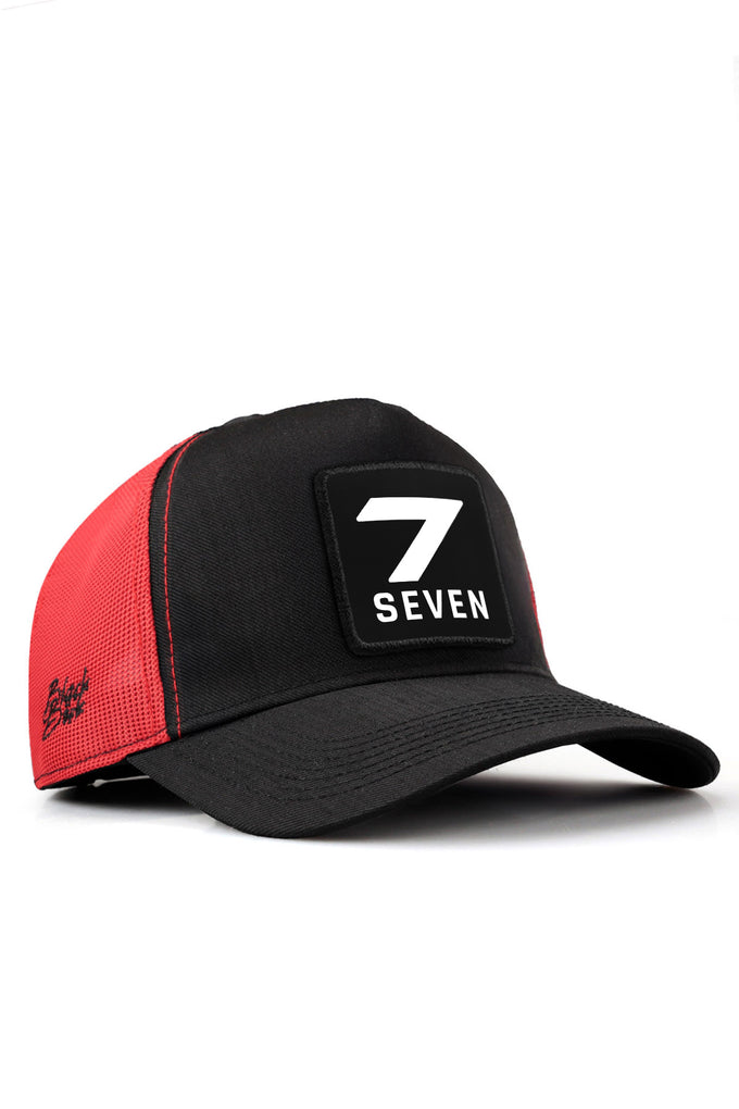 7-numara-logolu-cordura-siyah-kirmizi-trucker-sapka-5668 - BlackBörk TR