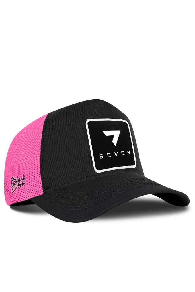 7-Number Logo Cordura Black-Pink Trucker Cap