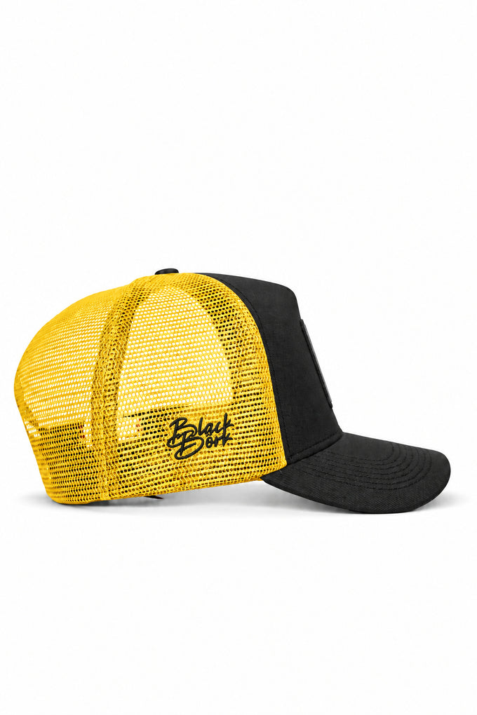 7 Numara Logolu Cordura Siyah-Sarı Trucker Şapka