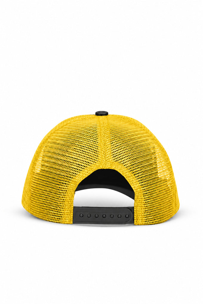 7 Numara Logolu Cordura Siyah-Sarı Trucker Şapka