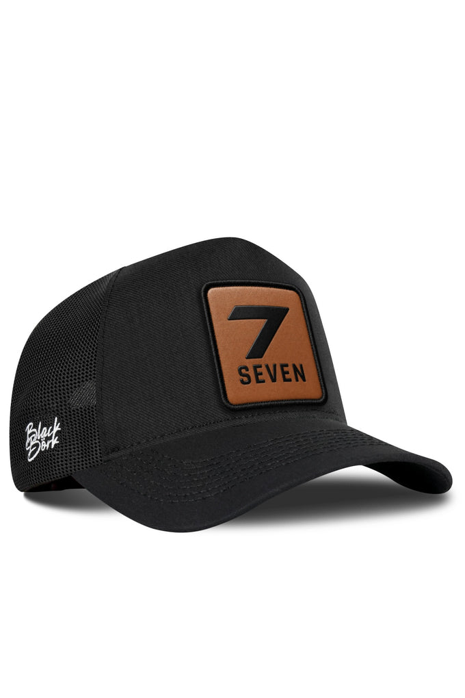 7 Number Logo Cordura Black Trucker Cap