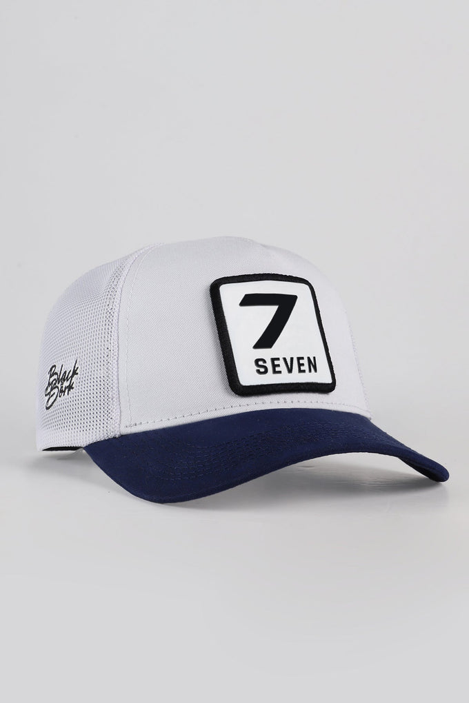 7-numara-logolu-lacivert-beyaz-trucker-sapka-3121 - BlackBörk TR