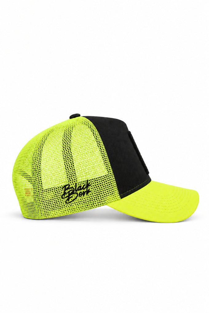 7 Numara Logolu Neon-Siyah Trucker Şapka