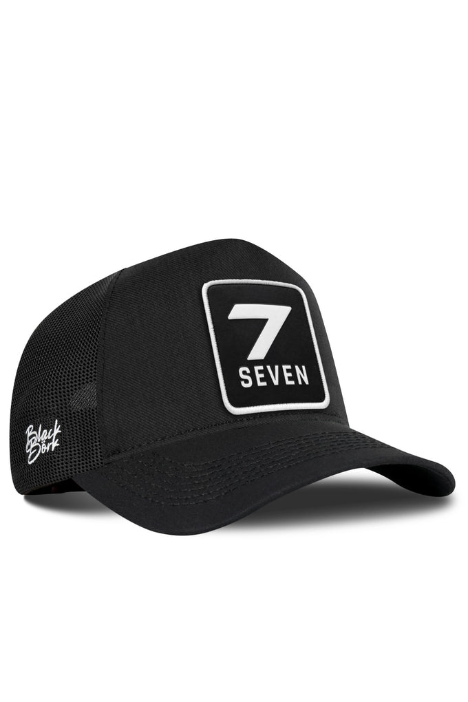 Black Cordura Trucker Cap with Number 7 Logo