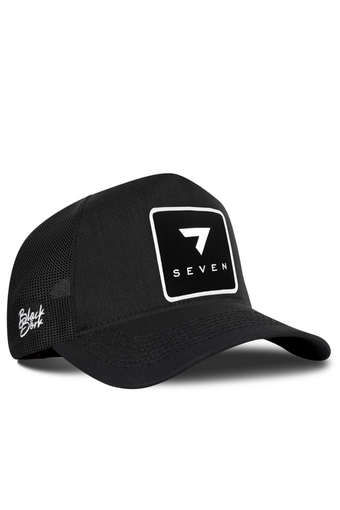 Black Cordura Trucker Cap with Number 7 Logo
