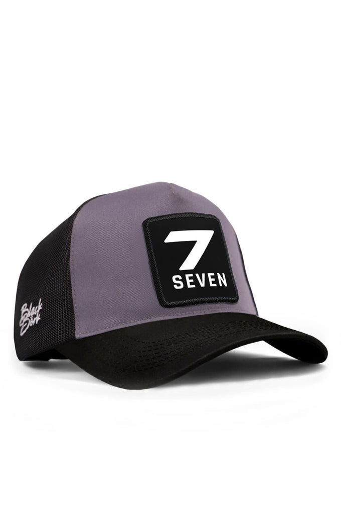 7-numara-logolu-siyah-gri-trucker-sapka-5616 - BlackBörk TR