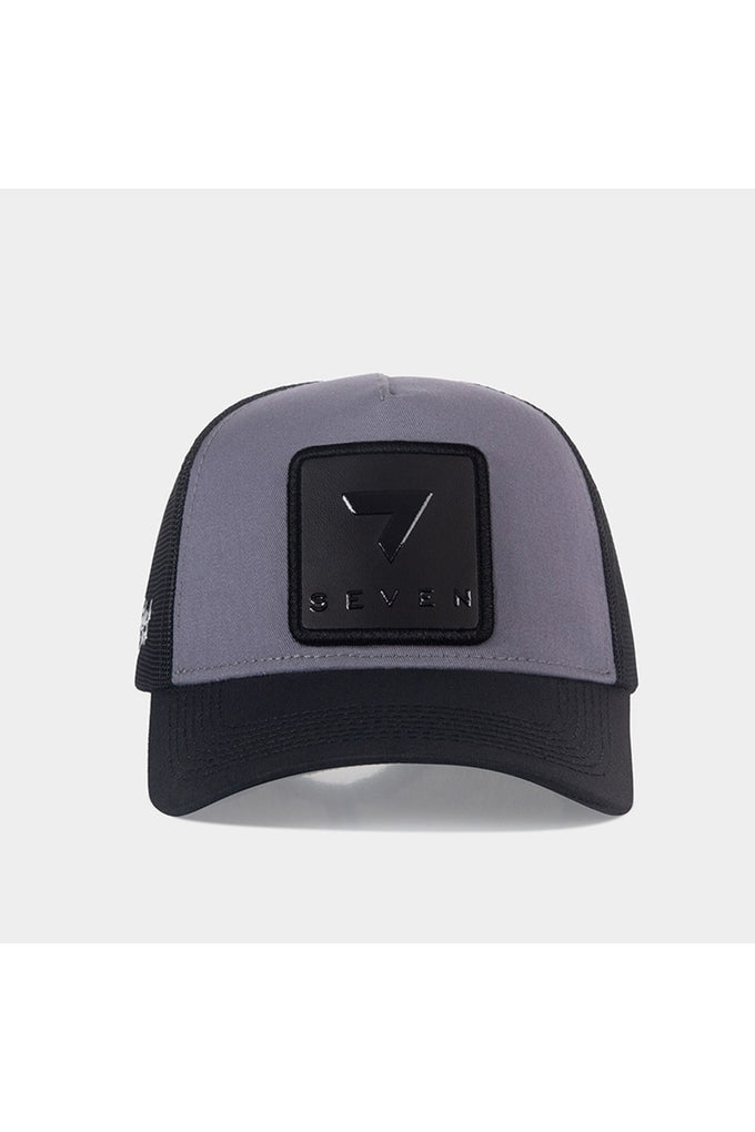 Black-Gray Trucker Cap with Number 7 Logo