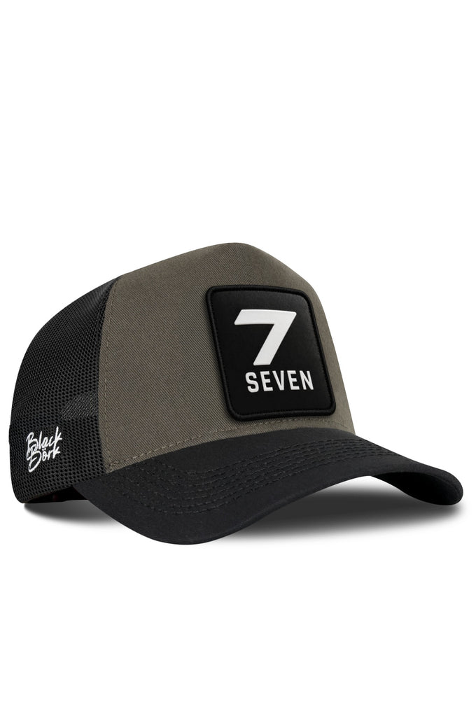 7 Numara Logolu Siyah-Haki Trucker