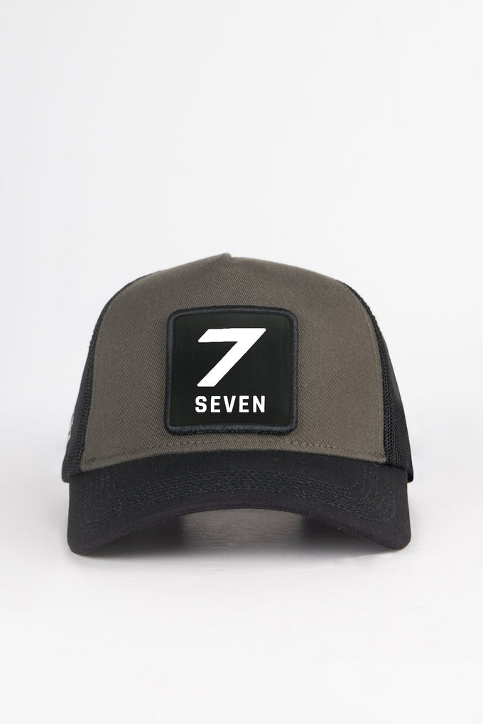 7-numara-logolu-siyah-haki-trucker-3822 - BlackBörk TR