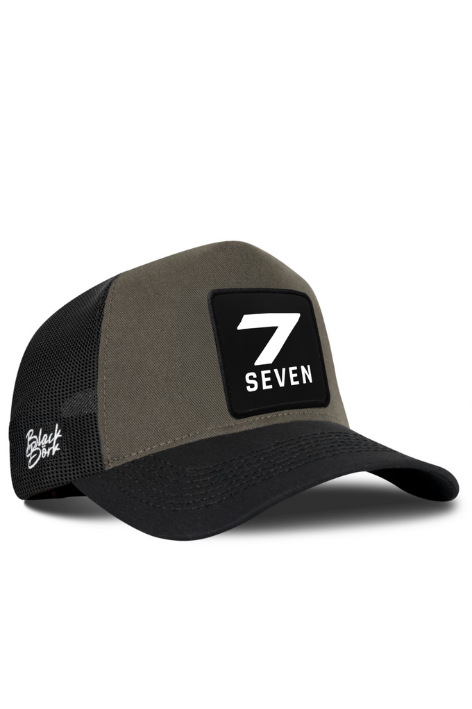 7 Numara Logolu Siyah-Haki Trucker