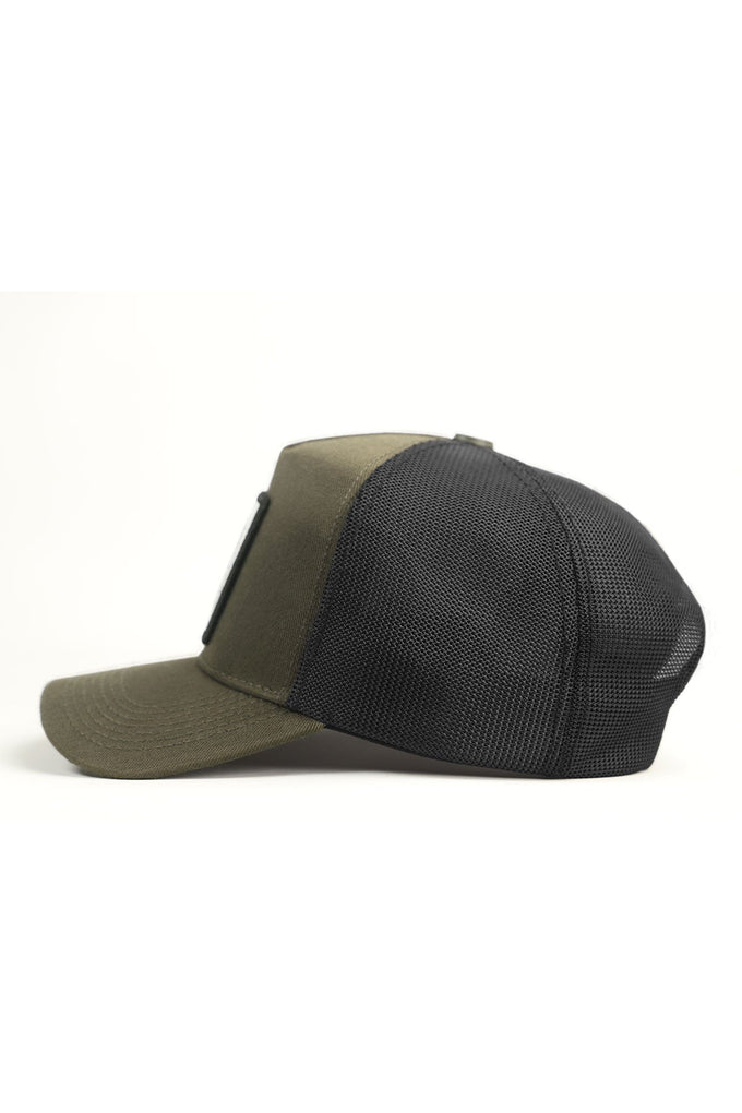 a-harf-logolu-cordura-haki-siyah-trucker-sapka-4348 - BlackBörk TR