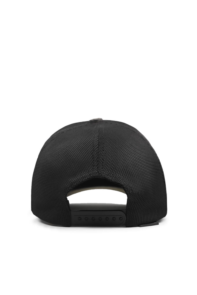 Kurt Logolu Cordura Haki-Siyah Trucker Şapka