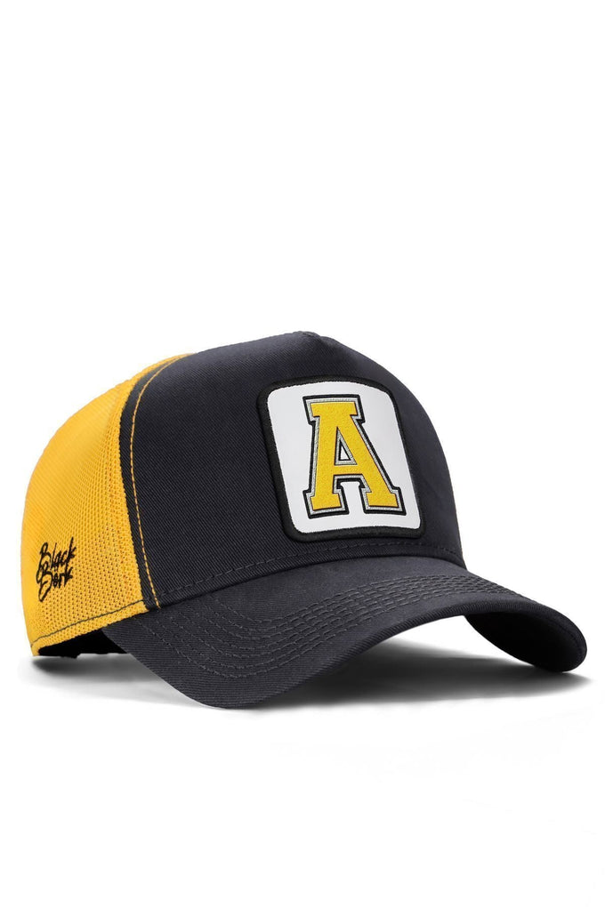 a-harf-logolu-koyu-antrasit-sari-trucker-sapka-2167 - BlackBörk TR