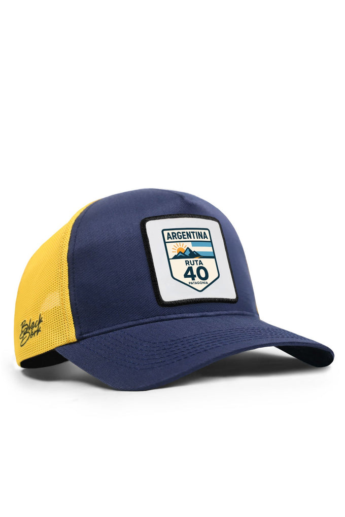 argentina-logolu-cordura-lacivert-sari-trucker-sapka-4411 - BlackBörk TR
