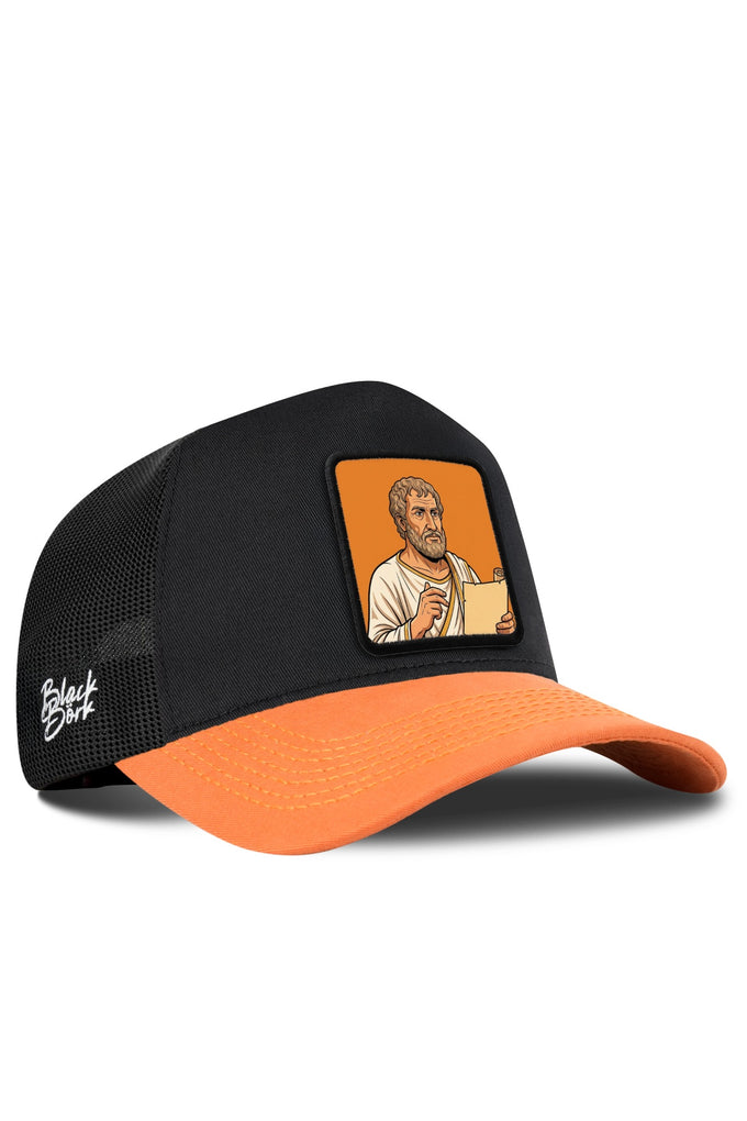 Aristoteles Logolu Kiremit-Siyah Trucker Şapka