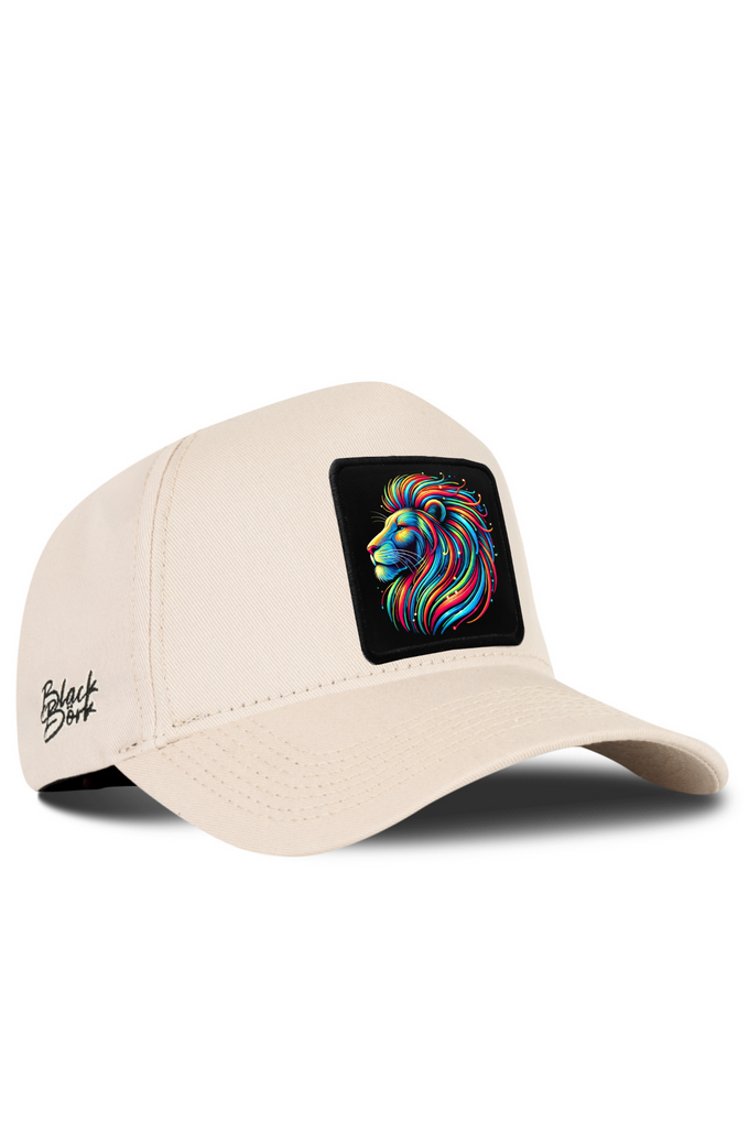Lion Logo Beige Premium Baseball Cap