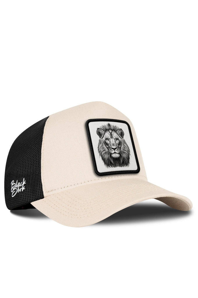 Lion Logo Beige-Black Trucker Cap 