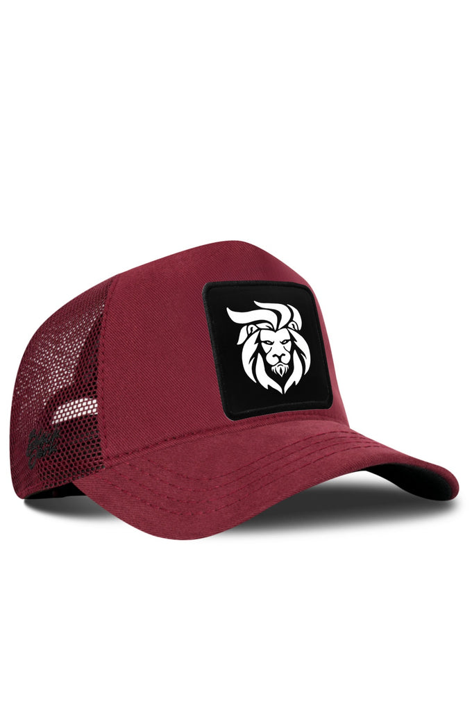Aslan Logolu Bordo Trucker Şapka