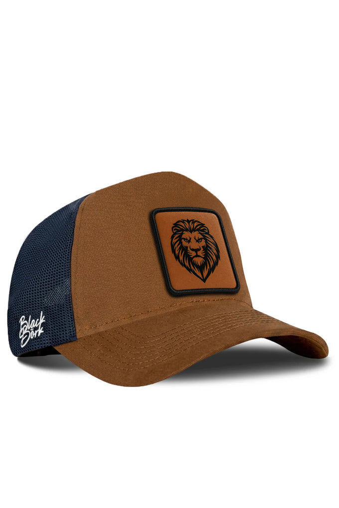 Aslan Logolu Camel-Lacivert Trucker Şapka