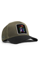 Aslan Logolu Cordura Siyah-Haki Trucker Şapka