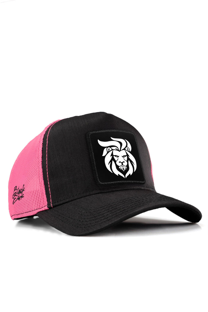 aslan-logolu-cordura-siyah-pembe-trucker-sapka-5677 - BlackBörk TR