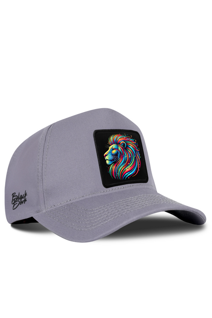 Lion Logo Grey Baseball Premium Cap