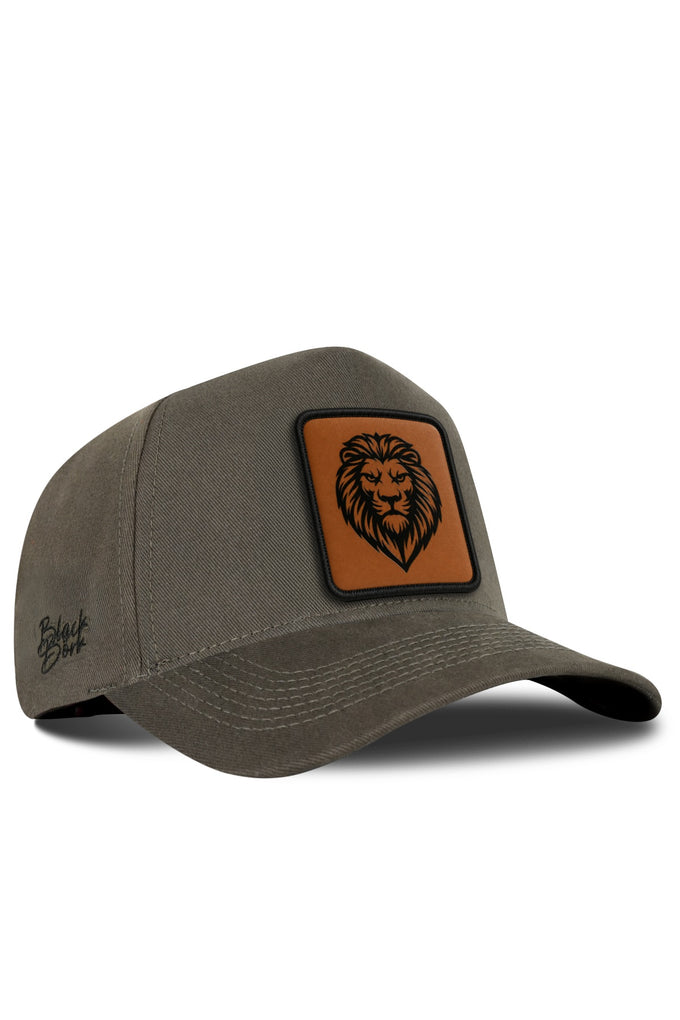 Lion Logo Khaki Baseball Cap