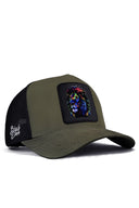 Aslan Logolu Haki-Siyah Trucker Şapka