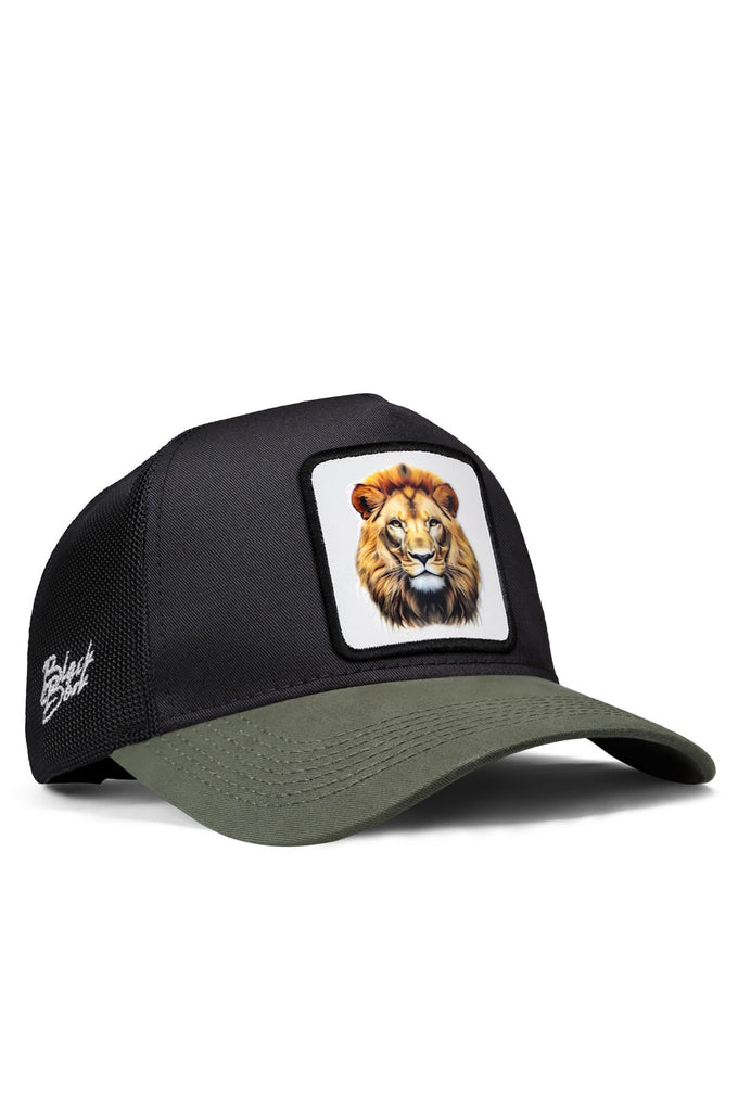 aslan-logolu-haki-siyah-trucker-sapka-2344 - BlackBörk TR