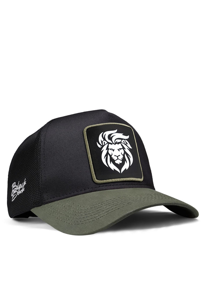 aslan-logolu-haki-siyah-trucker-sapka-2349 - BlackBörk TR