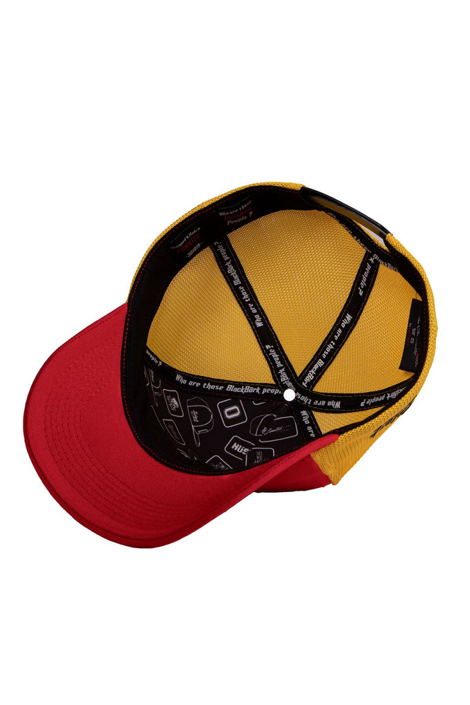 Aslan Logolu Kırmızı-Sarı Trucker Şapka