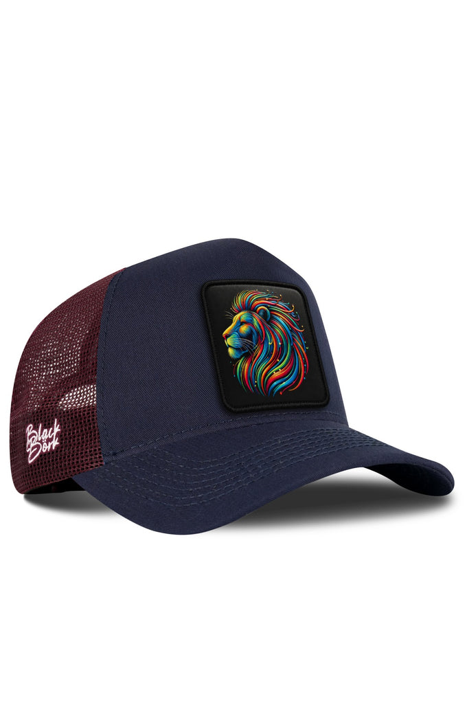 Lion Logo Navy-Burgundy Trucker Cap 