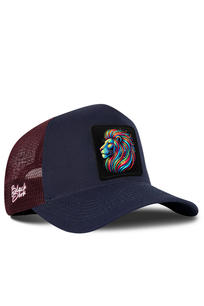 Lion Logo Navy-Burgundy Trucker Cap 