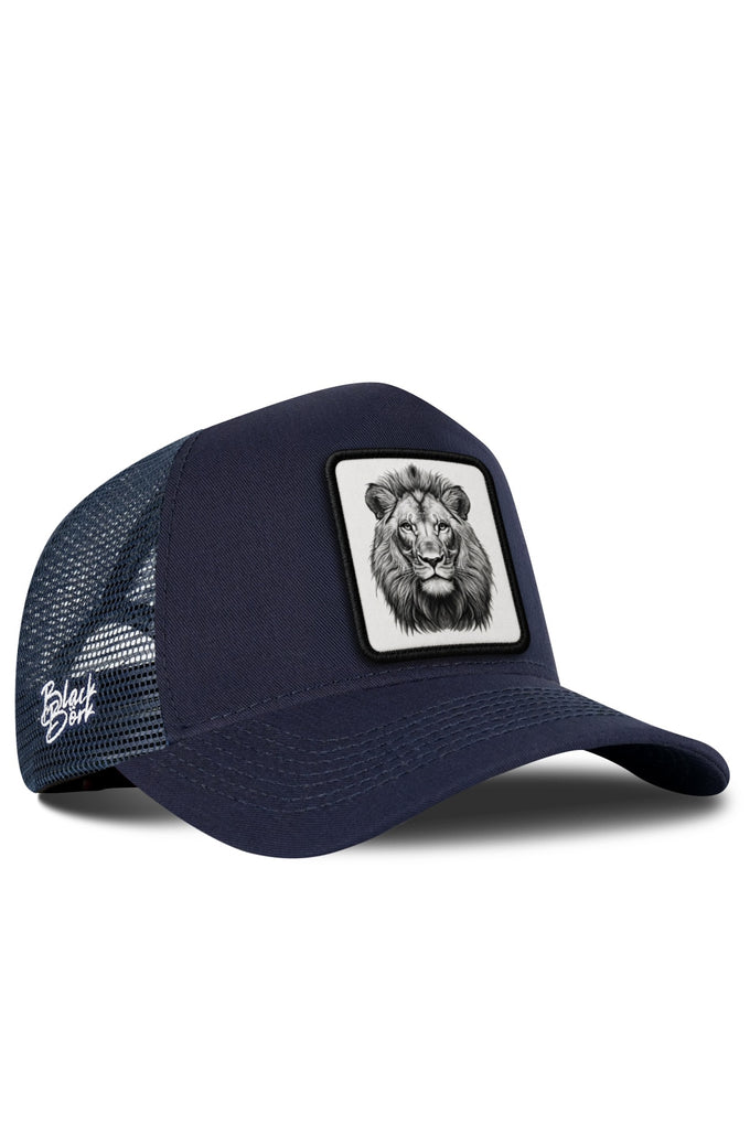 Aslan Logolu Lacivert Trucker Şapka