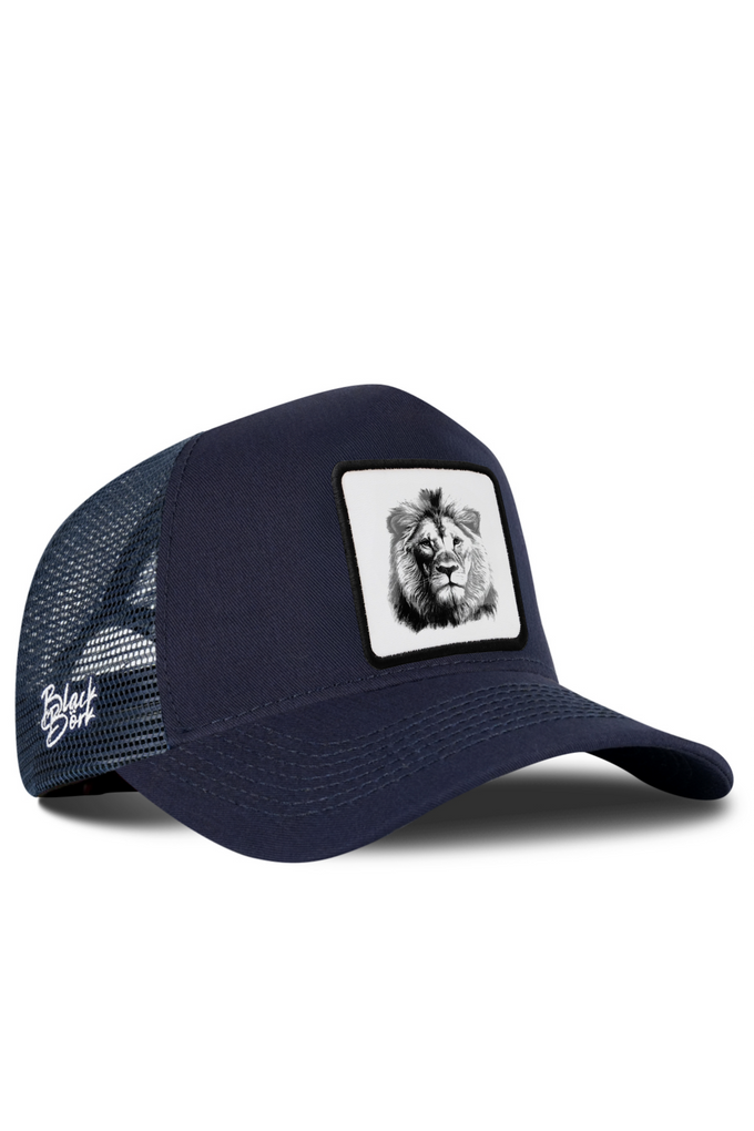 Aslan Logolu Lacivert Trucker Şapka