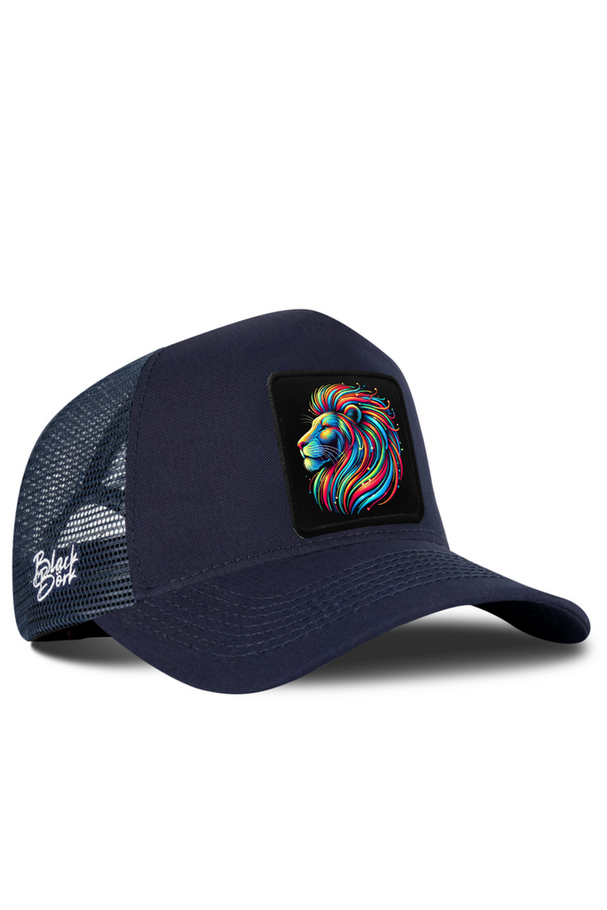 Aslan Logolu Lacivert Trucker Şapka