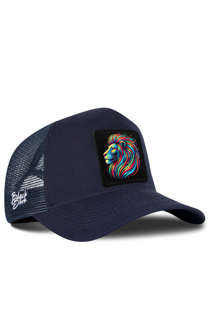Aslan Logolu Lacivert Trucker Şapka