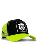 Neon-Black Trucker Hat with Lion Logo
