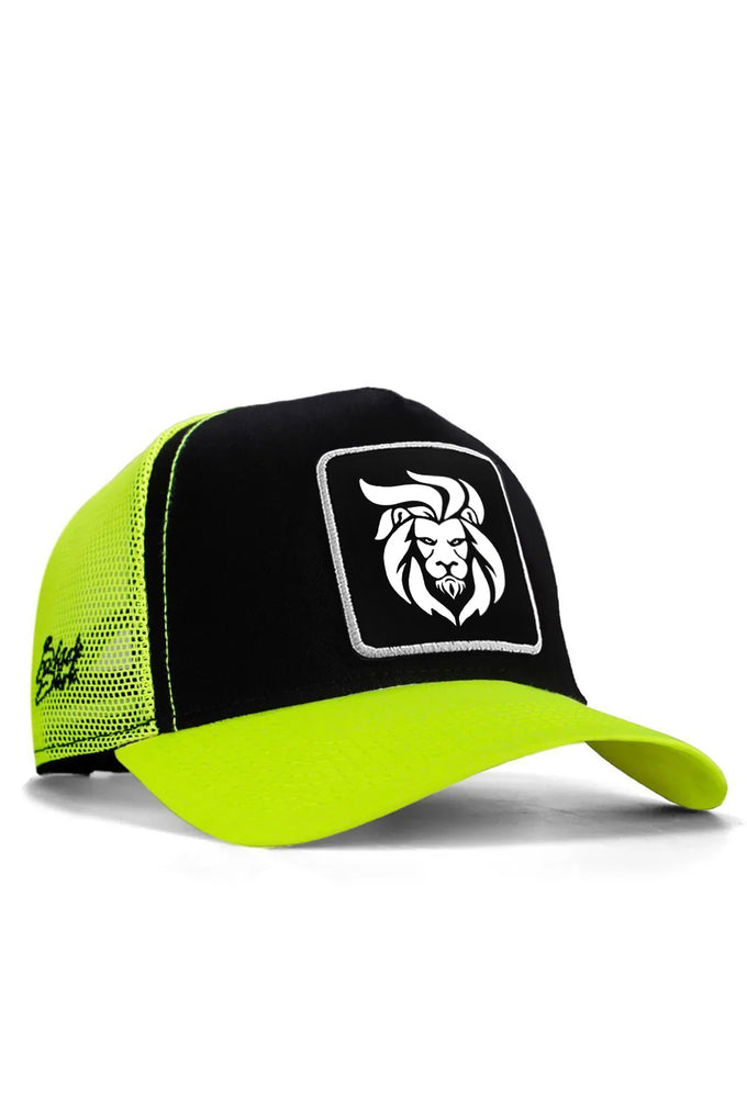 aslan-logolu-neon-siyah-trucker-sapka-2056 - BlackBörk TR