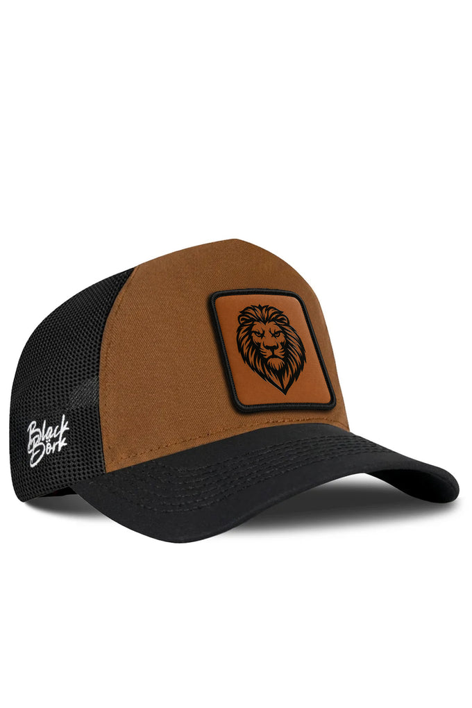 Aslan Logolu Siyah-Camel Trucker Şapka