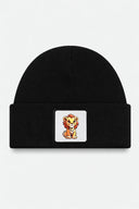 Black Kids' Beanie with Lion Logo