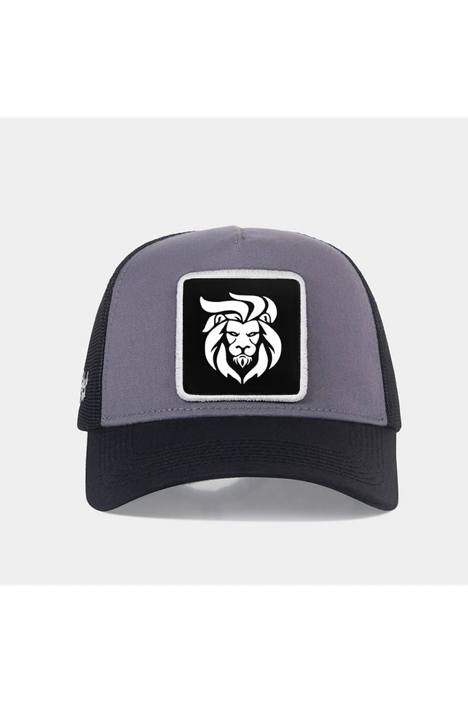 aslan-logolu-siyah-gri-trucker-sapka-2618 - BlackBörk TR