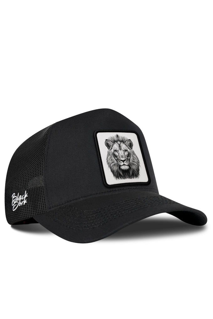 Aslan Logolu Siyah Trucker Şapka