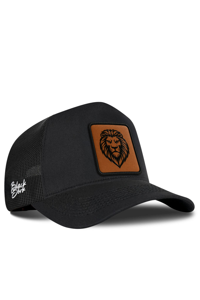 Aslan Logolu Siyah Trucker Şapka